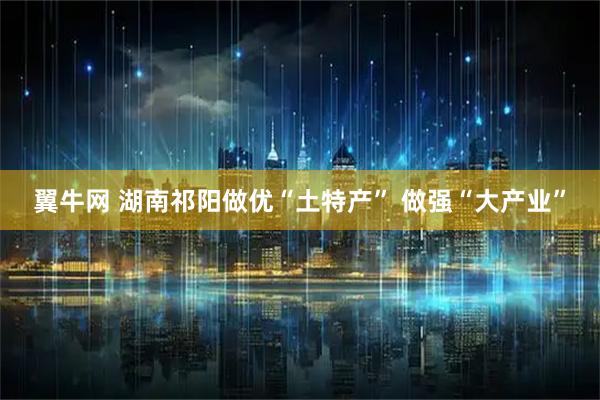 翼牛网 湖南祁阳做优“土特产” 做强“大产业”
