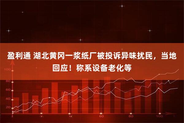 盈利通 湖北黄冈一浆纸厂被投诉异味扰民，当地回应！称系设备老化等