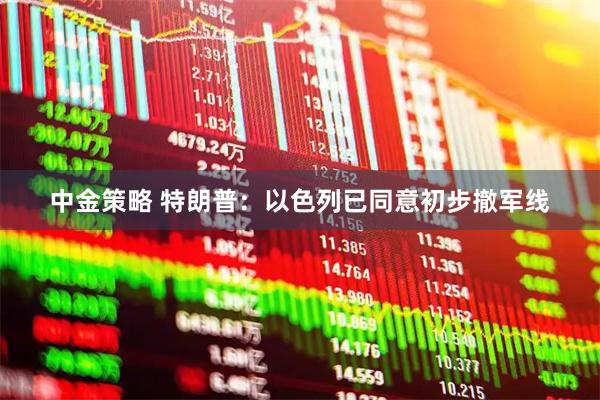 中金策略 特朗普：以色列已同意初步撤军线